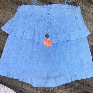Lily Pulitzer Blue Top with Orange Tassels